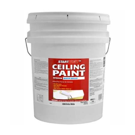 General Paint Start Right Ceiling Paint, Flat Finish, Brite White, 5-Gallon - 734681